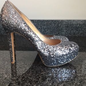 GIANNI BINI SILVER PLATFORM HEELS